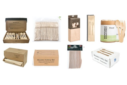 Individually Paper Wrapped Wooden Cutlery Sets - Custom Retail Packaging & Hygiene Kits Individually Paper Wrapped Wooden Cutlery Sets - Custom Retail Packaging & Hygiene Kits